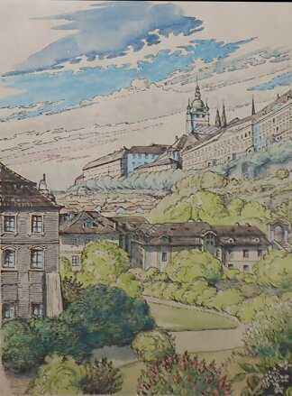 PRAHA POHLED NA PRAŽSKÝ HRAD - ŠVEC VÁCSLAV