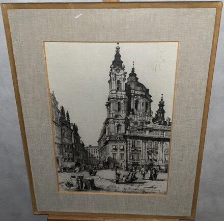 PRAHA, KOSTEL SVATÉHO MIKULÁŠE - REPRODUKCE - PROUT SAMUEL
