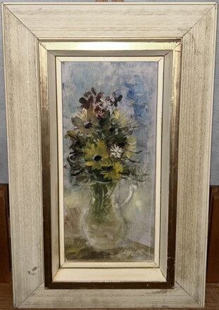 KVĚTINY VE SKLENĚNÉ VÁZE - ČIHÁK JAN