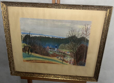 VES S KOSTELEM V ÚDOLÍ - SIGNOVÁN