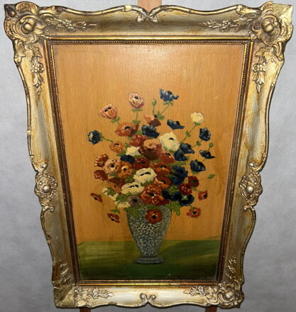 LUČNÍ KVÍTÍ VE VÁZE - SIGNOVÁN