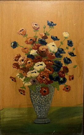 LUČNÍ KVÍTÍ VE VÁZE - SIGNOVÁN