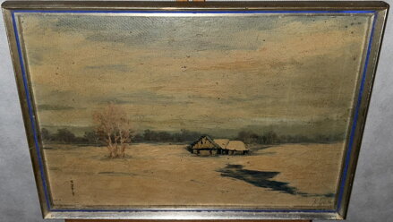 ZIMNÍ KRAJINA S CHALUPOU - HÁJEK