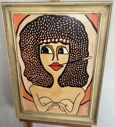 POLOAKT KOUŘÍCÍ ŽENY - NEZNÁMÝ AUTOR