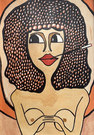 POLOAKT KOUŘÍCÍ ŽENY - NEZNÁMÝ AUTOR