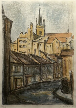 CHRUDIM, ULIČKA K ŠIROKÝM SCHODŮM - ŽÁKOVÁ ŠTRUPOVÁ SVĚTLA