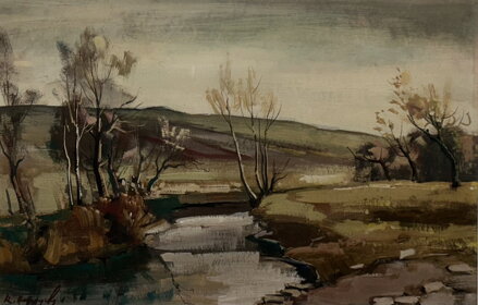 ŘÍČKA V PODZIMNÍ KRAJINĚ - HANYCH RUDOLF