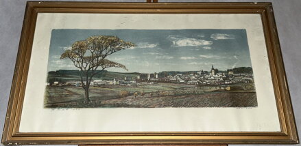 POHLED NA MĚSTO S KOSTELEM - BÍLEK FRANTIŠEK