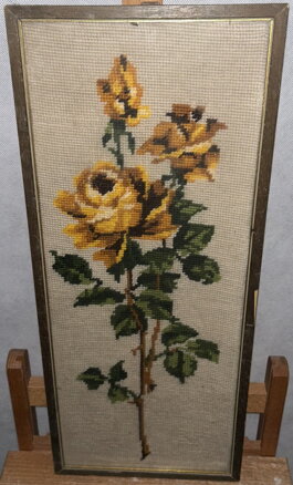 ŽLUTÁ RŮŽE - FRANCOUZSKÝ GOBELÍN - NEZNÁMÝ AUTOR