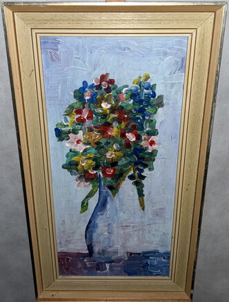 KVĚTINY VE VÁZE - NEZNÁMÝ AUTOR