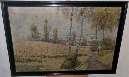 MAKOVÉ POLE A BŘEZOVÝ HÁJ ZA VESNICÍ - TOMAN FRANTIŠEK SYLVA