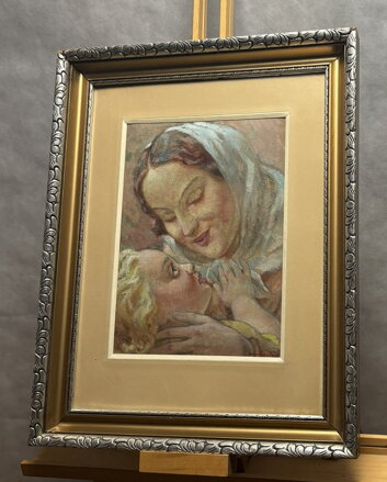 PORTRÉT MATKY S DÍTĚTEM - ADÁMEK FERDINAND