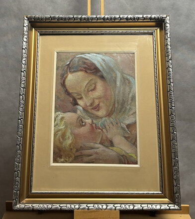 PORTRÉT MATKY S DÍTĚTEM - ADÁMEK FERDINAND