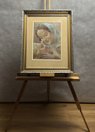 PORTRÉT MATKY S DÍTĚTEM - ADÁMEK FERDINAND