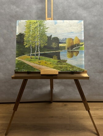 BŘÍZY U RYBNÍKA POD HORAMI - NEZNÁMÝ AUTOR