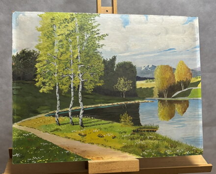 BŘÍZY U RYBNÍKA POD HORAMI - NEZNÁMÝ AUTOR