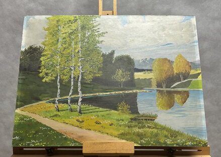 BŘÍZY U RYBNÍKA POD HORAMI - NEZNÁMÝ AUTOR