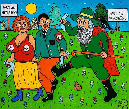 KRAKONOŠ VYHÁNÍ HITLERA A EVU BRAUNOVOU Z KRKONOŠ - ČECH RINGO FRANTIŠEK