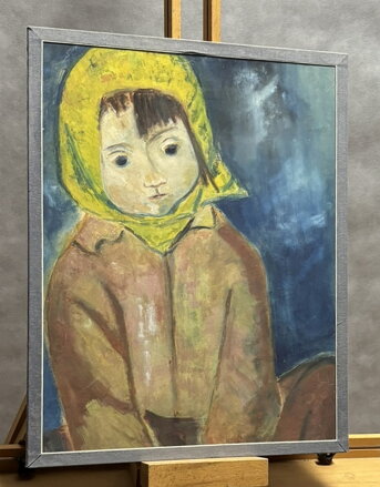 DĚVČÁTKO SE ŽLUTÝM ŠÁTKEM - NEZNÁMÝ AUTOR