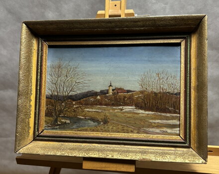 VES S KOSTELÍKEM V KRAJINĚ - HLADÍK