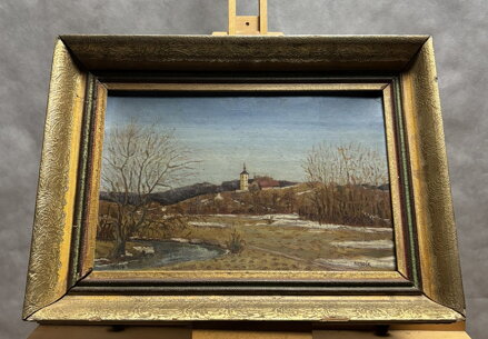 VES S KOSTELÍKEM V KRAJINĚ - HLADÍK