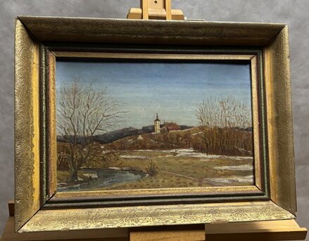 VES S KOSTELÍKEM V KRAJINĚ - HLADÍK