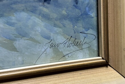 PRAHA ZASNĚŽENÉ STŘECHY NA MALÉ STRANĚ S VÝHLEDEM NA CHRÁM SV. MIKULÁŠE - HOLEČEK JAN