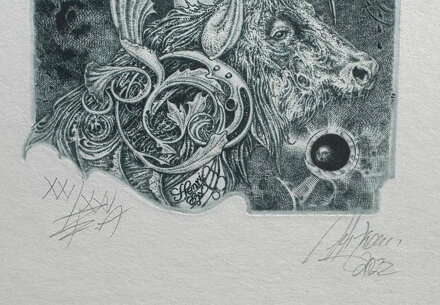 AKT - DÍVKA SE SOVOU A BÝKEM - HUJBER GÜNTER