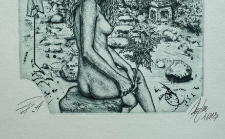 AKT - DÍVKA V JAPONSKÉ ZAHRADĚ - HUJBER GÜNTER