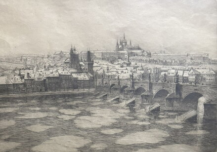 POHLED NA STAROU ZIMNÍ PRAHU - KOZINA KLIMEŠ BOHUMIL