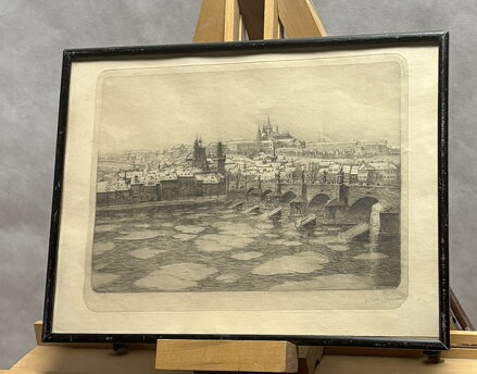 POHLED NA STAROU ZIMNÍ PRAHU - KOZINA KLIMEŠ BOHUMIL