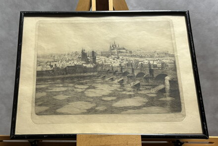 POHLED NA STAROU ZIMNÍ PRAHU - KOZINA KLIMEŠ BOHUMIL