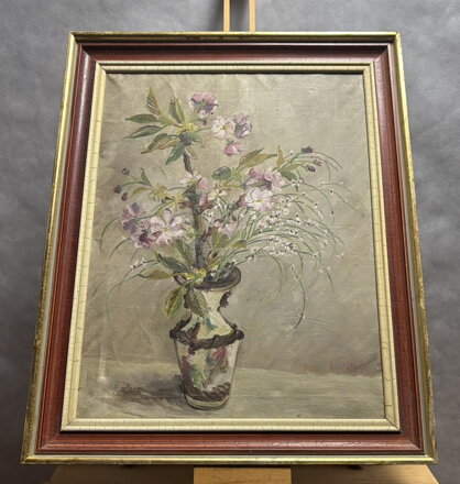 KVETOUCÍ VĚTVIČKY VE VÁZE - SIGNOVÁN