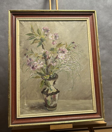 KVETOUCÍ VĚTVIČKY VE VÁZE - SIGNOVÁN