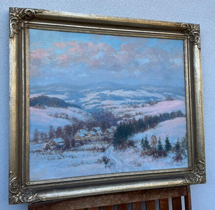 RYCHNOV NAD KNĚŽNOU PANORAMA - POHLED PŘES HABROVOU A LUKAVICI KU ORLICKÝM HORÁM - LINHART RUDOLF