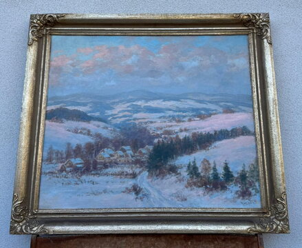 RYCHNOV NAD KNĚŽNOU PANORAMA - POHLED PŘES HABROVOU A LUKAVICI KU ORLICKÝM HORÁM - LINHART RUDOLF