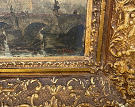 PRAHA POHLED NA KARLŮV MOST A PRAŽSKÝ HRAD - LIŠKA KAREL