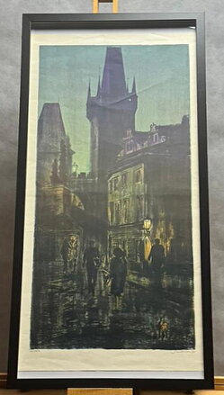 NOČNÍ PRAHA MALOSTRANSKÁ MOSTECKÁ VĚŽ - MÁCHA JAN