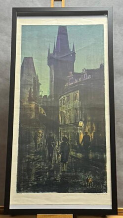 NOČNÍ PRAHA MALOSTRANSKÁ MOSTECKÁ VĚŽ - MÁCHA JAN