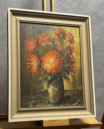 ORANŽOVÉ CHRYZANTÉMY - NEZNÁMÝ AUTOR