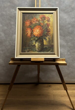 ORANŽOVÉ CHRYZANTÉMY - NEZNÁMÝ AUTOR