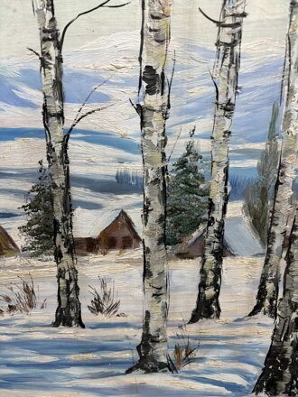 BŘEZOVÝ HÁJ ZA VSÍ V ZIMNÍ KRAJINĚ - PEŘINA JIŘÍ