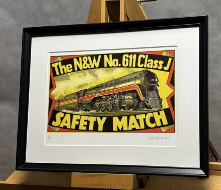 SAFETY MATCH PARNÍ LOKOMOTIVA NORFOLK & WESTERN CLASS J Č. 611 - PTÁČEK PETR