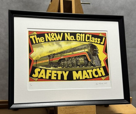 SAFETY MATCH PARNÍ LOKOMOTIVA NORFOLK & WESTERN CLASS J Č. 611 - PTÁČEK PETR