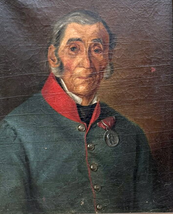 RAKOUSKO-UHERSKÝ VOJÁK S VYZNAMENÁNÍM - NEZNÁMÝ AUTOR