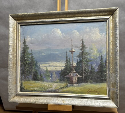 DŘEVĚNÁ ZVONIČKA V BESKYDECH V LÉTĚ - RASZKA (RAŠKA) VLADIMÍR PAVEL JOSEF JÓZEF