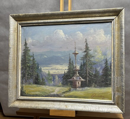 DŘEVĚNÁ ZVONIČKA V BESKYDECH V LÉTĚ - RASZKA (RAŠKA) VLADIMÍR PAVEL JOSEF JÓZEF