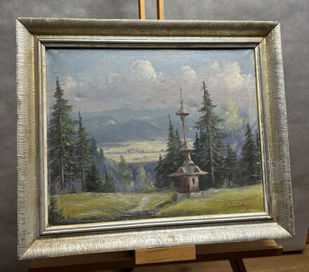 DŘEVĚNÁ ZVONIČKA V BESKYDECH V LÉTĚ - RASZKA (RAŠKA) VLADIMÍR PAVEL JOSEF JÓZEF