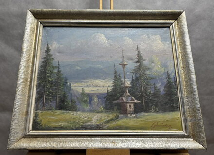 DŘEVĚNÁ ZVONIČKA V BESKYDECH V LÉTĚ - RASZKA (RAŠKA) VLADIMÍR PAVEL JOSEF JÓZEF