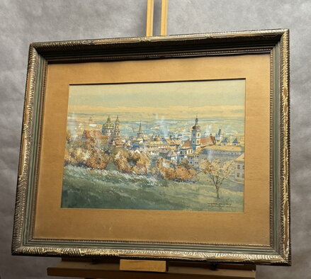 PRAŽSKÉ PANORAMA S CHRÁMEM SVATÉHO MIKULÁŠE ZE SEMINÁŘSKÉ ZAHRADY - SCHMIDT OSKAR